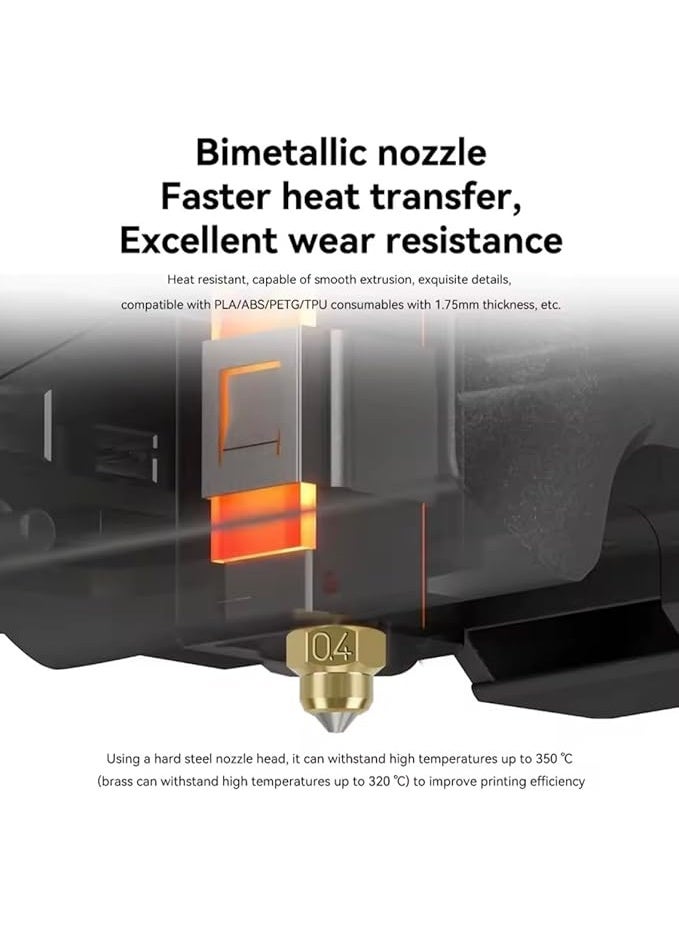 طقم رأس طباعة ساخن 0.4 مم متوافق مع رأس الطباعة الكربوني Centauri، فوهة نحاسية فولاذية صلبة، يناسب طابعة Elegoo Centauri. - Image 4